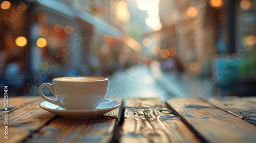 Cup of Coffee on Wooden Table