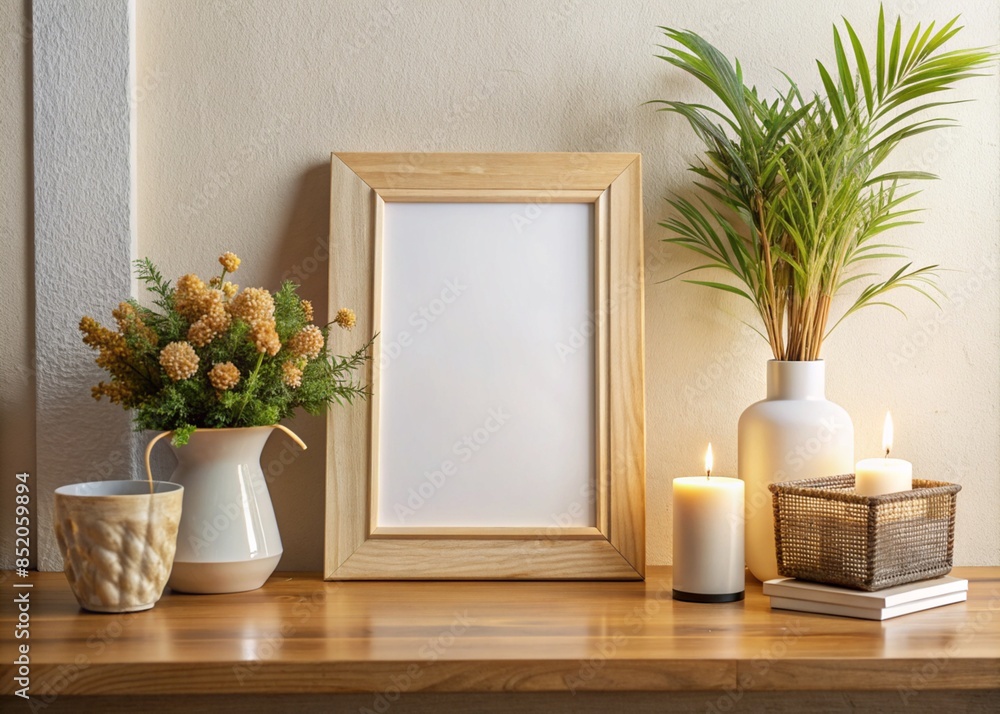 modern living room with Empty Frame and Decor