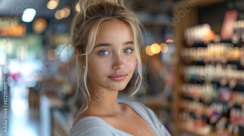 Woman With Long Blonde Hair Wearing Scarf