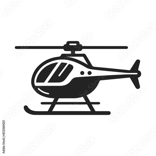 helicopter icon symbol vector illustration. helicopter front view vector design. Black silhouette of helicopter on white background.