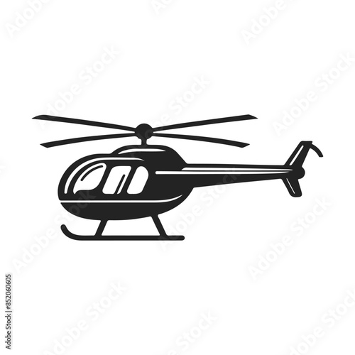 helicopter icon symbol vector illustration. helicopter front view vector design. Black silhouette of helicopter on white background.