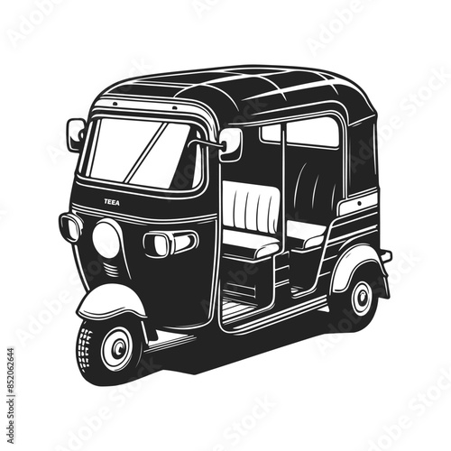 Simple illustration of auto rickshaw vector icon for web design isolated on white background