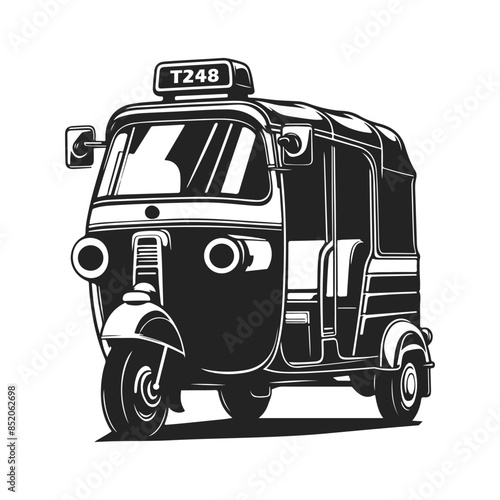 Simple illustration of auto rickshaw vector icon for web design isolated on white background