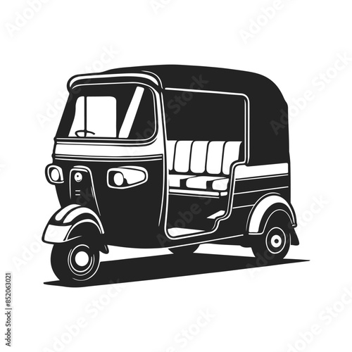 Auto rickshaw silhouette icon. Simple illustration of indian rickshaw icon for web design isolated on white background