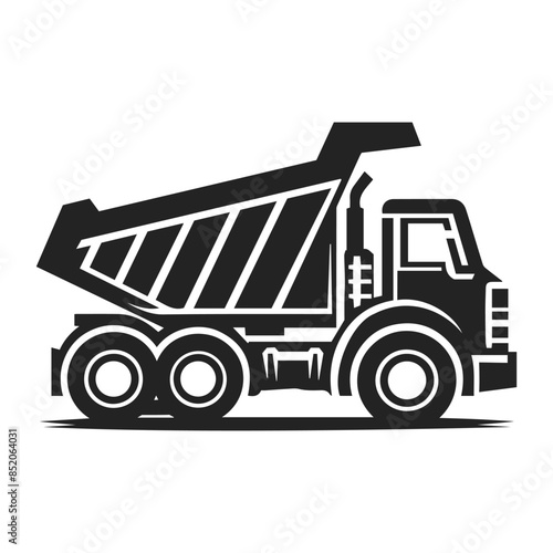 Modern Dump Truck Silhouette, Basic yet Bold Vector