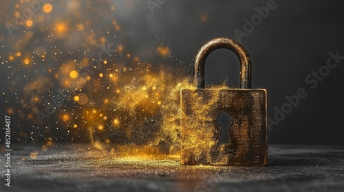 Illustration of secure lock symbolizing cybersecurity protocols for data protection and privacy