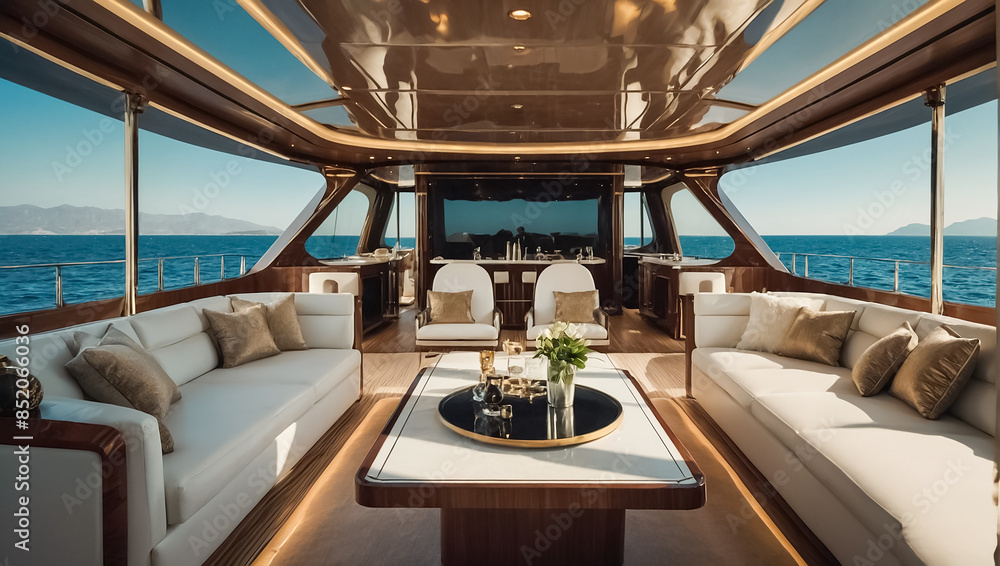 Fototapeta premium Interior of a luxury yacht