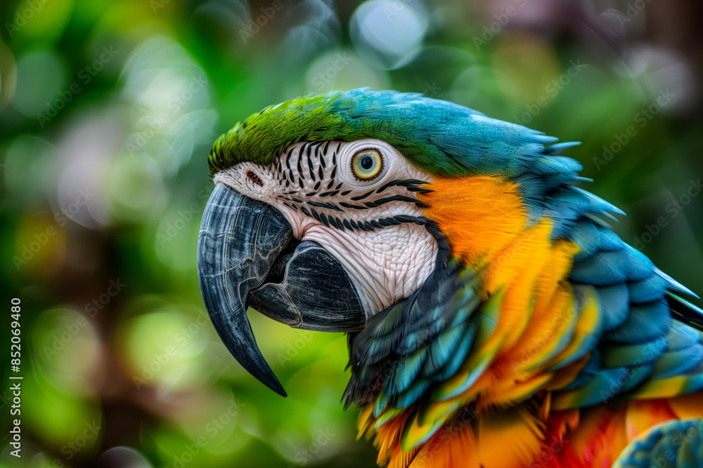 Tropical animal parrot closeup portrait Tropical animal parrot closeup portrait