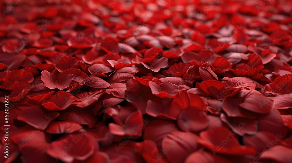A vibrant display of red rose petals adorning the ground captured in a stunning 3D rendering A vibrant display of red rose petals adorning the ground captured in a stunning 3D rendering