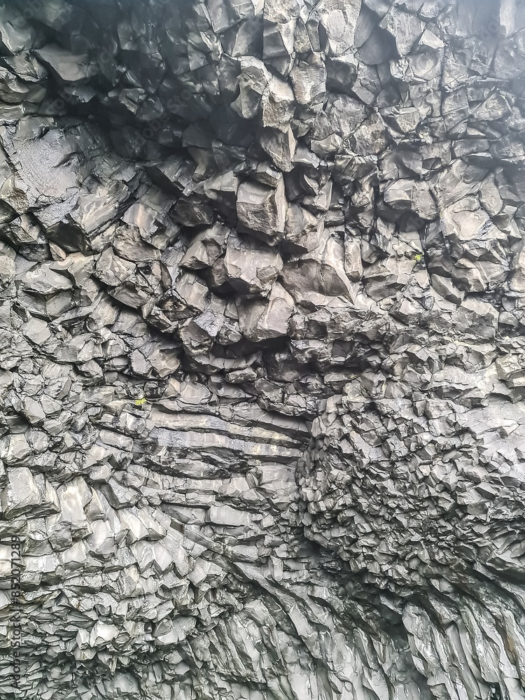 Fototapeta premium Exciting rock formations in basalt rock from Iceland.
