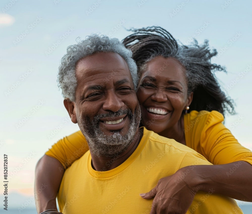 A man and woman smiling while standing next to each other. AI. A man and woman smiling while standing next to each other. AI.