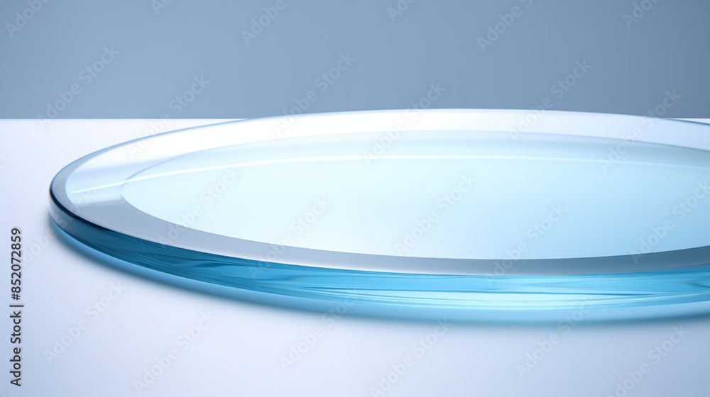 Elegant Transparent Circular Glass Plate with a Modern Minimalist Design Elegant Transparent Circular Glass Plate with a Modern Minimalist Design