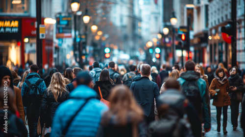 Wallpaper Mural Large flow of people on the street Torontodigital.ca
