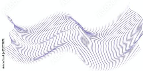 Light lines wavy flowing dynamically in isolated for the concept of communication, 5G, science, music, AI technology, digital