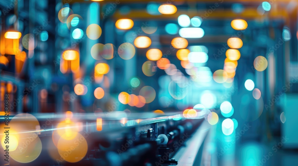 Fotografie Abstract blurred background with bokeh effect featuring electronics production p