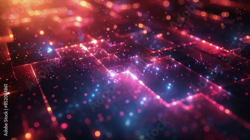 Glowing Squares in Computer Generated Image © olegganko