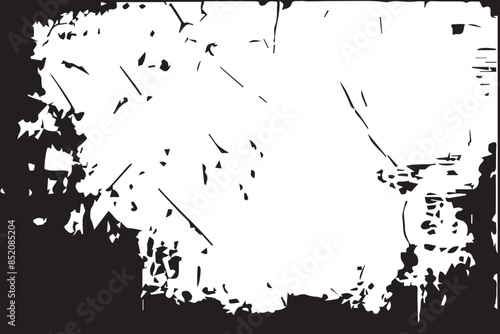 Grunge black and white pattern Monochrome particles abstract texture Background of cracks scuffs chips stains ink spots lines Overlay monochrome black and white vector illustration background texture
