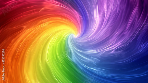 Vortex Formed by Swirling Rainbow Colors