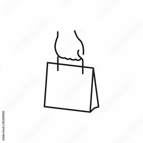 hand holding shopping bag icon