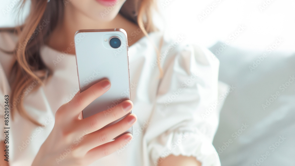スマホを操作する女性の手元 スマホを操作する女性の手元