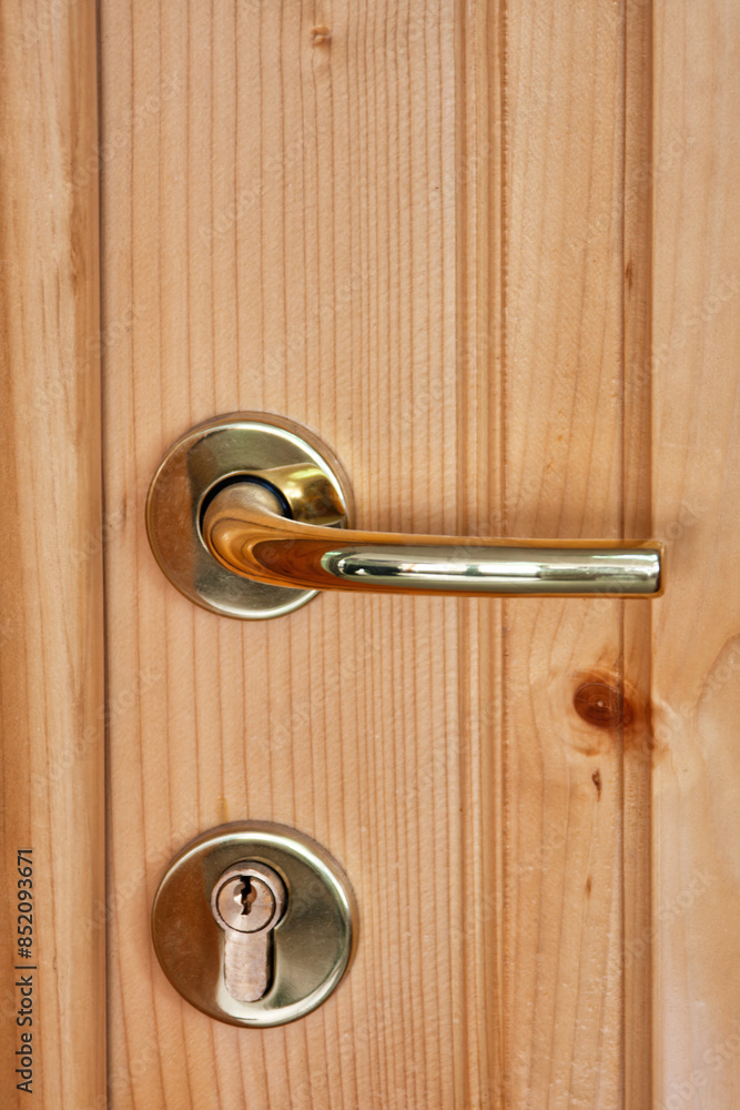 custom made wallpaper toronto digitaldoor handle and lock detail, gold, new pine wooden door