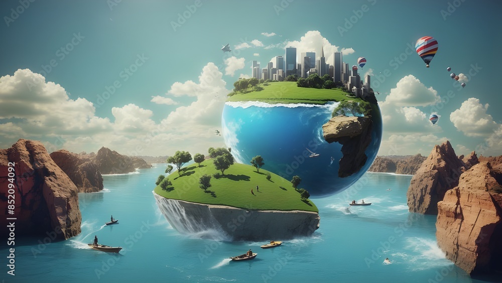 Fototapeta premium 3d world manipulation and photoshop work backgrounds and wallpapers 