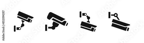 Cctv camera vector icon set. Street cam flat icons.