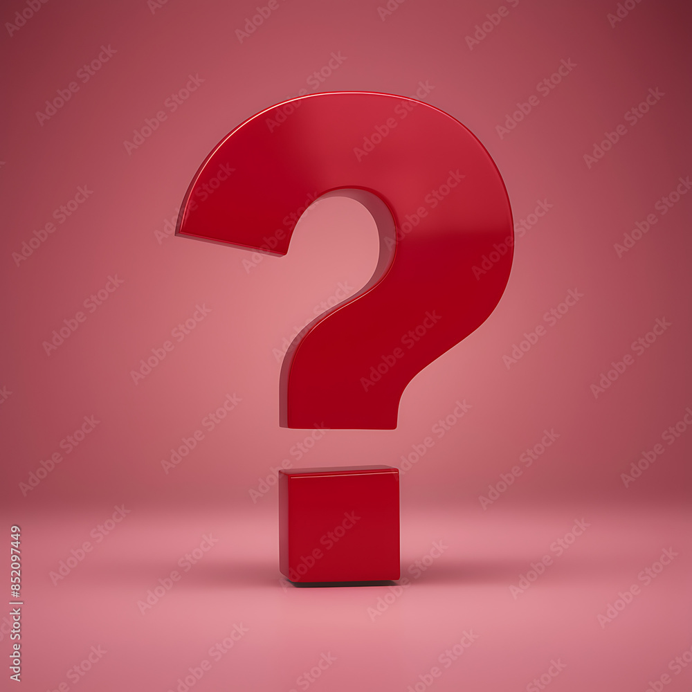 Giant 3D Question Mark on a Clean backdrop