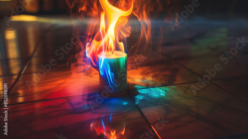 Multi-Colored Flame with an Ethereal Glow