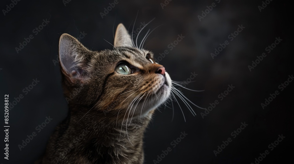 Portrait of an adorable rescue cat with disabilities in a studio Portrait of an adorable rescue cat with disabilities in a studio