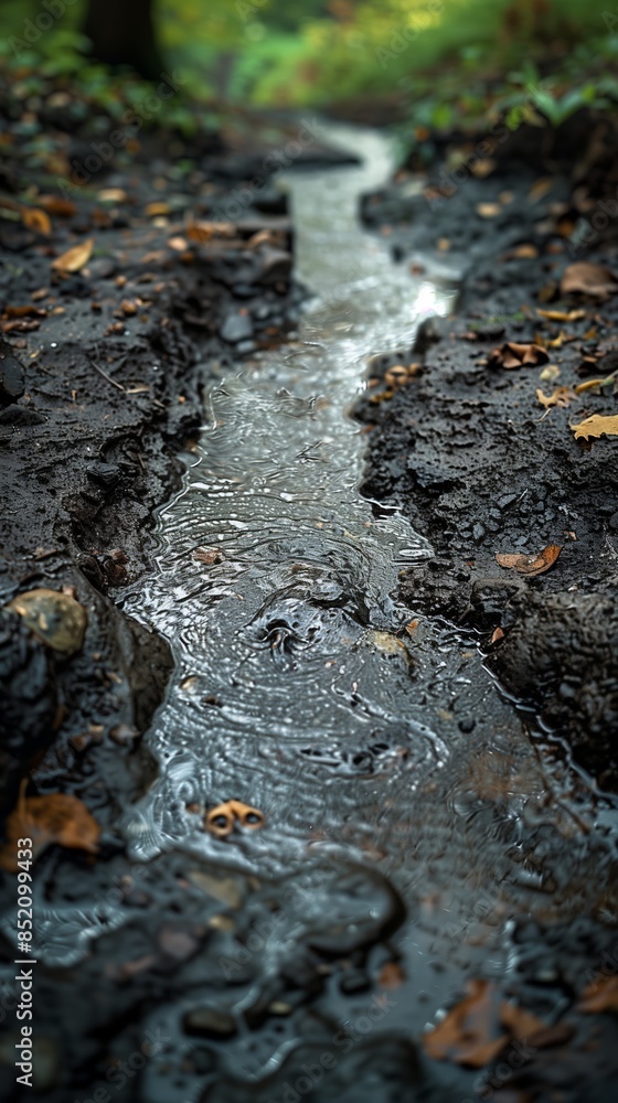 Muddy Water Pool: Post-Rainfall Scene