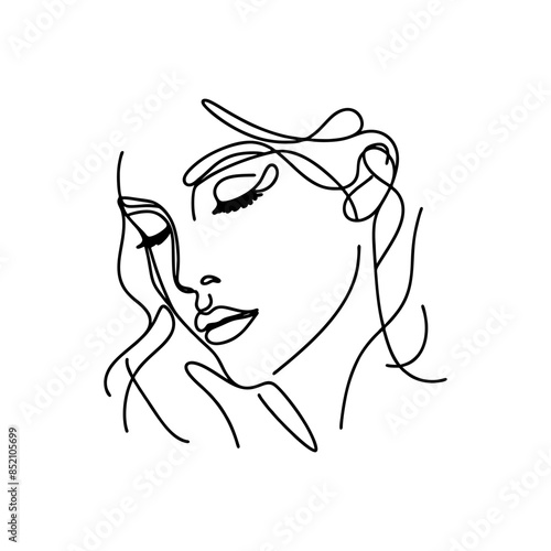 line art monoline oneline poster art design of woman face