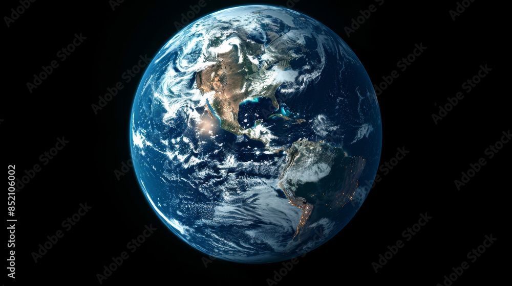 Earth globe on black background. Earth sphere. Earth planet template for banner Earth globe on black background. Earth sphere. Earth planet template for banner