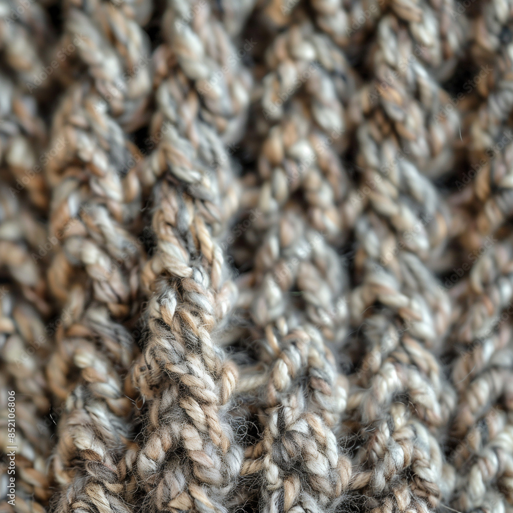 Close-up of cozy knitted soft beige fabric. Close-up of cozy knitted soft beige fabric.