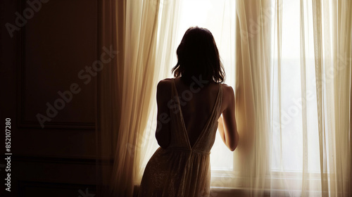 A woman waits in the night,...