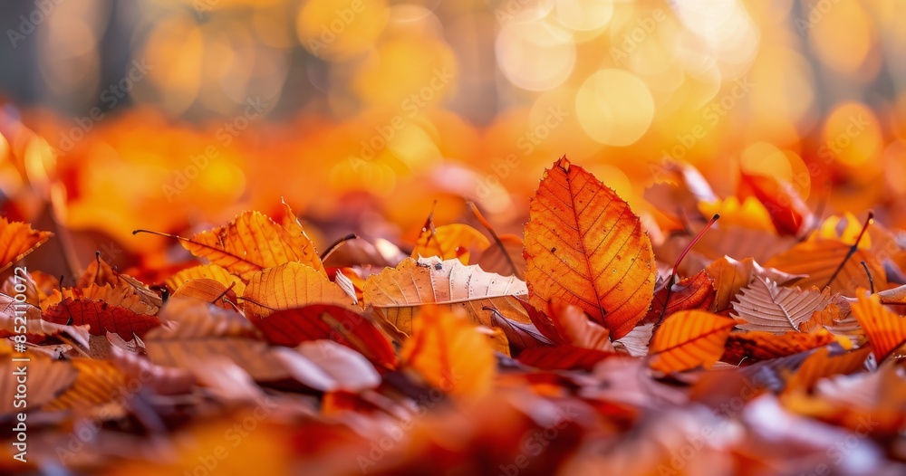 Golden Leaves on the Forest Floor in Autumn Sunlight Golden Leaves on the Forest Floor in Autumn Sunlight