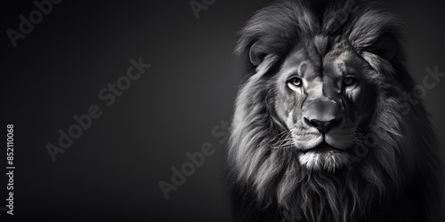 Wallpaper Mural Lion king Portrait on black background, Portrait of majestic lion Magnificent Torontodigital.ca