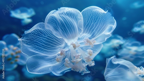 Mesmerizing underwater beauty translucent jellyfish blooms in all their stunning glory