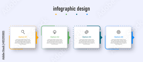 Business infographics template. timeline with 4 steps, options. can be used for workflow diagram, info chart, web design. vector illustration.	