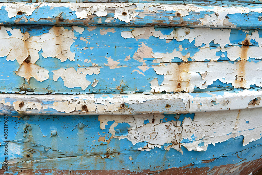 Peeled paint on a boat hull. Peeled paint on a boat hull.