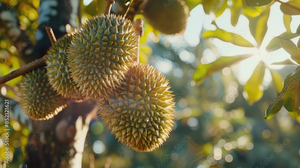 Monarch of the fruits Durian a tropical fruit growing on the tree Monarch of the fruits Durian a tropical fruit growing on the tree