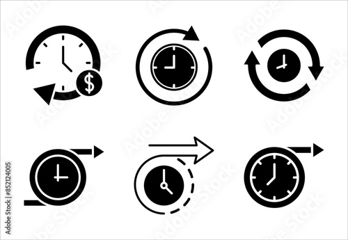 Long term icon set, clock sign, vector illustration on white background, EPS 10.