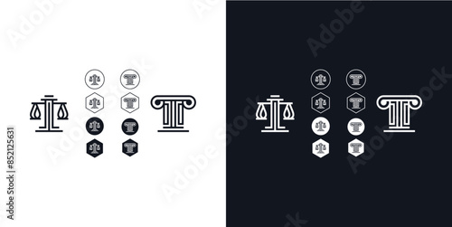 Amazing Vector Abstract scales and pillar law logo, attorney, advocate, can be used in various media easily, set, editable, Exclusive