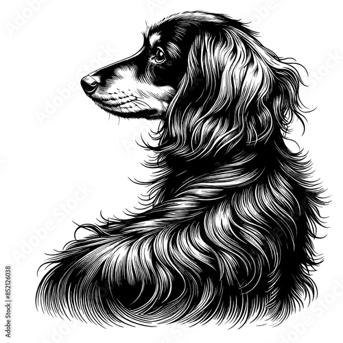 Wallpaper Mural Hand drawn cute Dachshund portrait, vector sketch isolated on white background.	 Torontodigital.ca