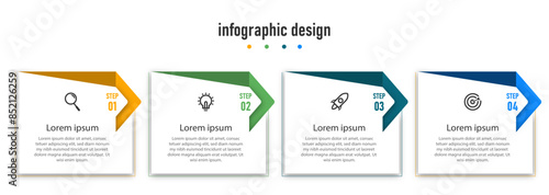 Arrow infographic design presentation business infographic template with 4 options	