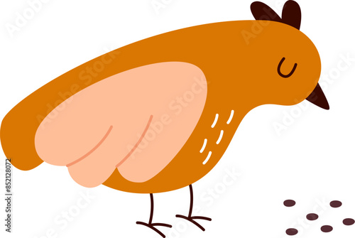 Autumn Bird Eating Grain