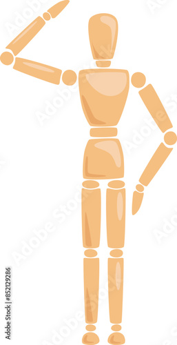 Wooden Man Manikin Hand Up Pose