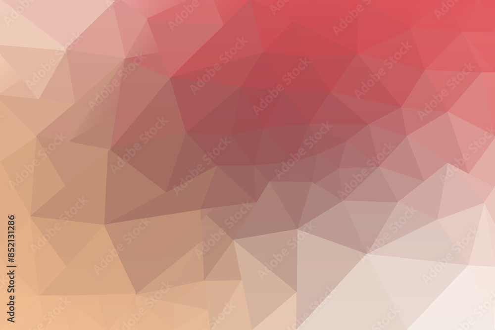 Warm Peach and Coral Low Poly Background with Geometric Gradient Design for Web and Print