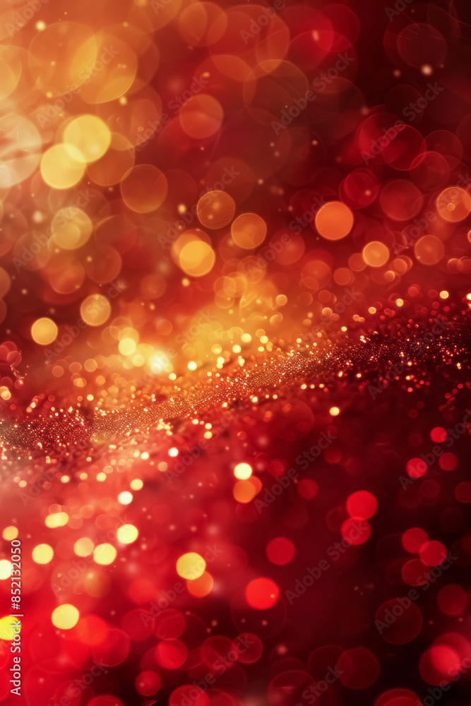 Red and golden blurred Christmas Background with Golden glitter or bokeh lights Red and golden blurred Christmas Background with Golden glitter or bokeh lights