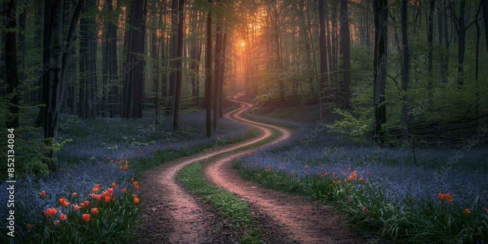 A winding mountain road at sunset with a breathtaking view of the layered hills and vibrant sky. A winding mountain road at sunset with a breathtaking view of the layered hills and vibrant sky.